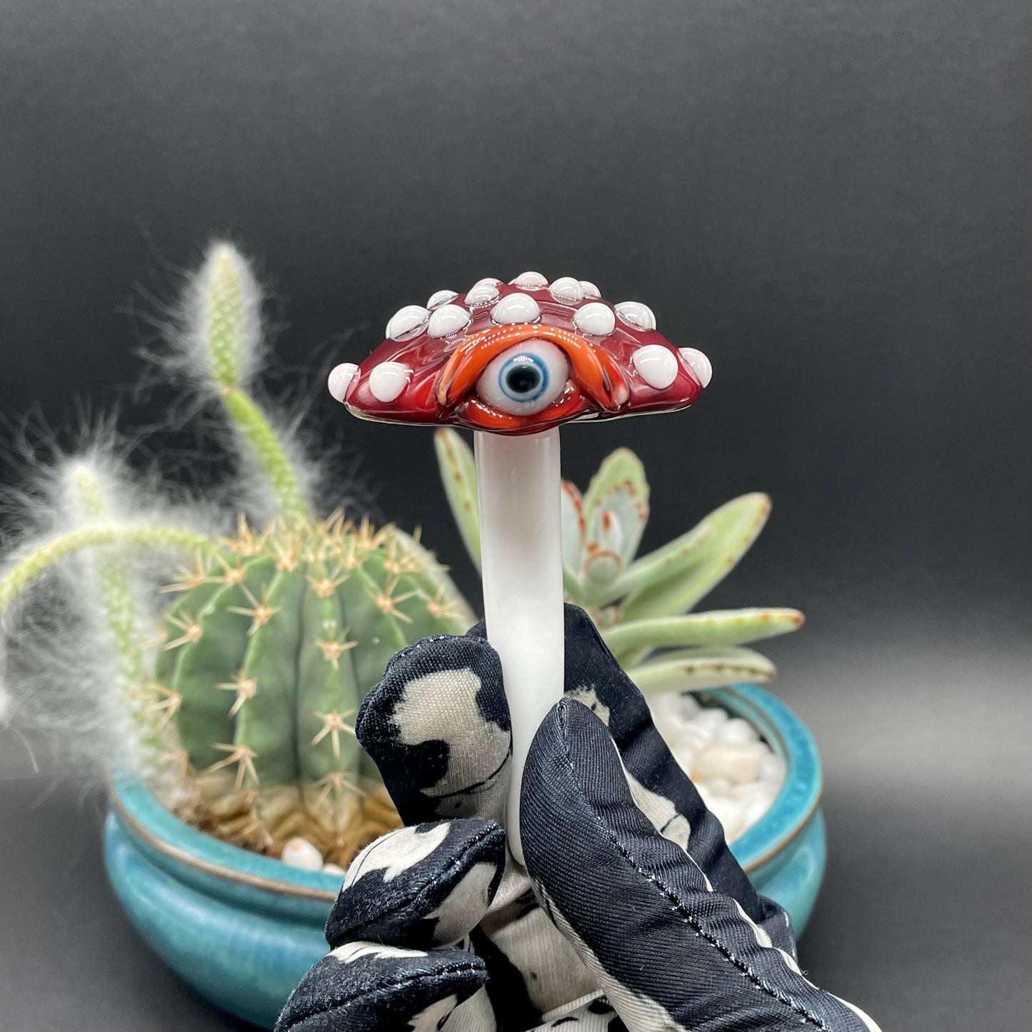 Leviathan Glass Mushroom plant decoration - hand-blown art