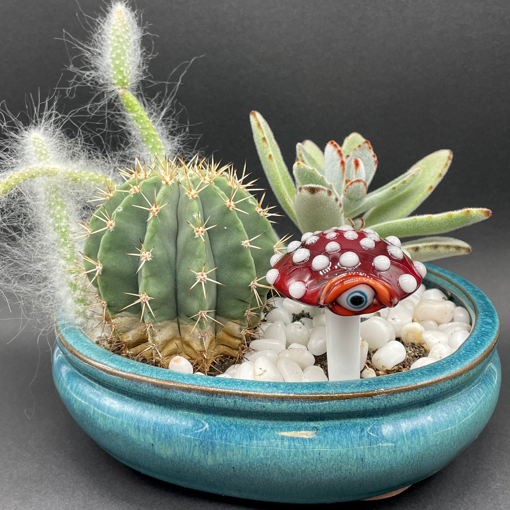 Hand-blown glass Mushroom plant decoration by Leviathan Glass