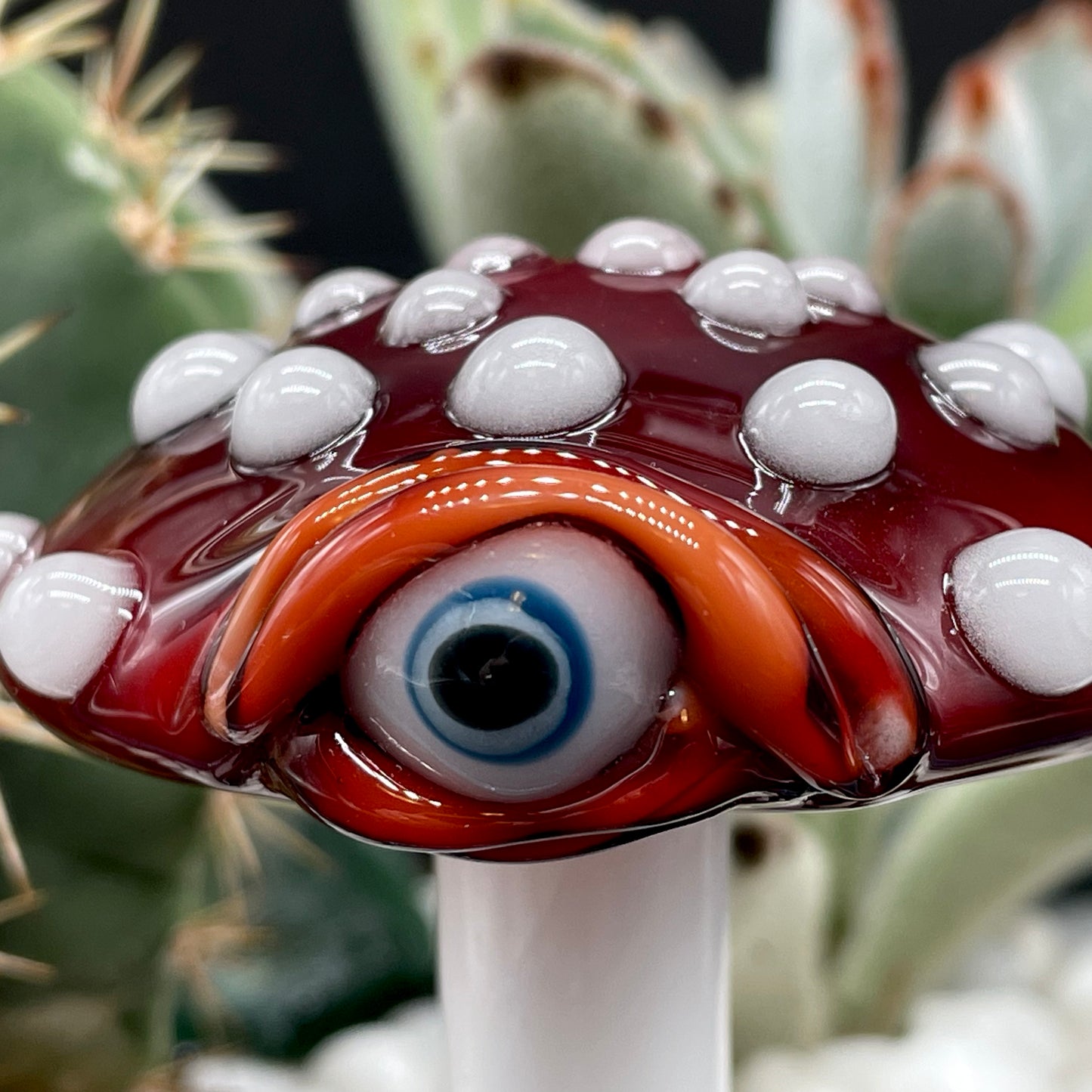 Mushroom plant decoration glass art - premium handcrafted piece
