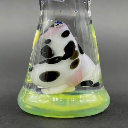Alien Abduction Ornament (Cow) glass art - premium handcrafted piece