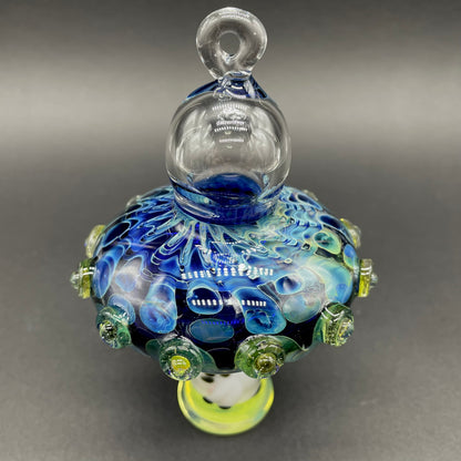 Alien Abduction Ornament (Cow) by Leviathan Glass - artisan detail