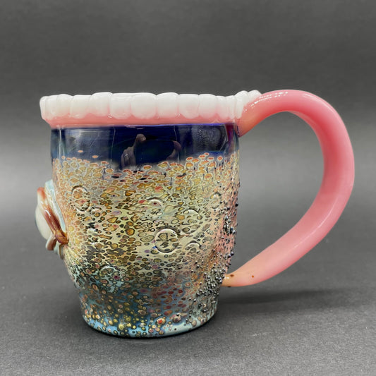 Hangry tea cup detail view - premium glass art