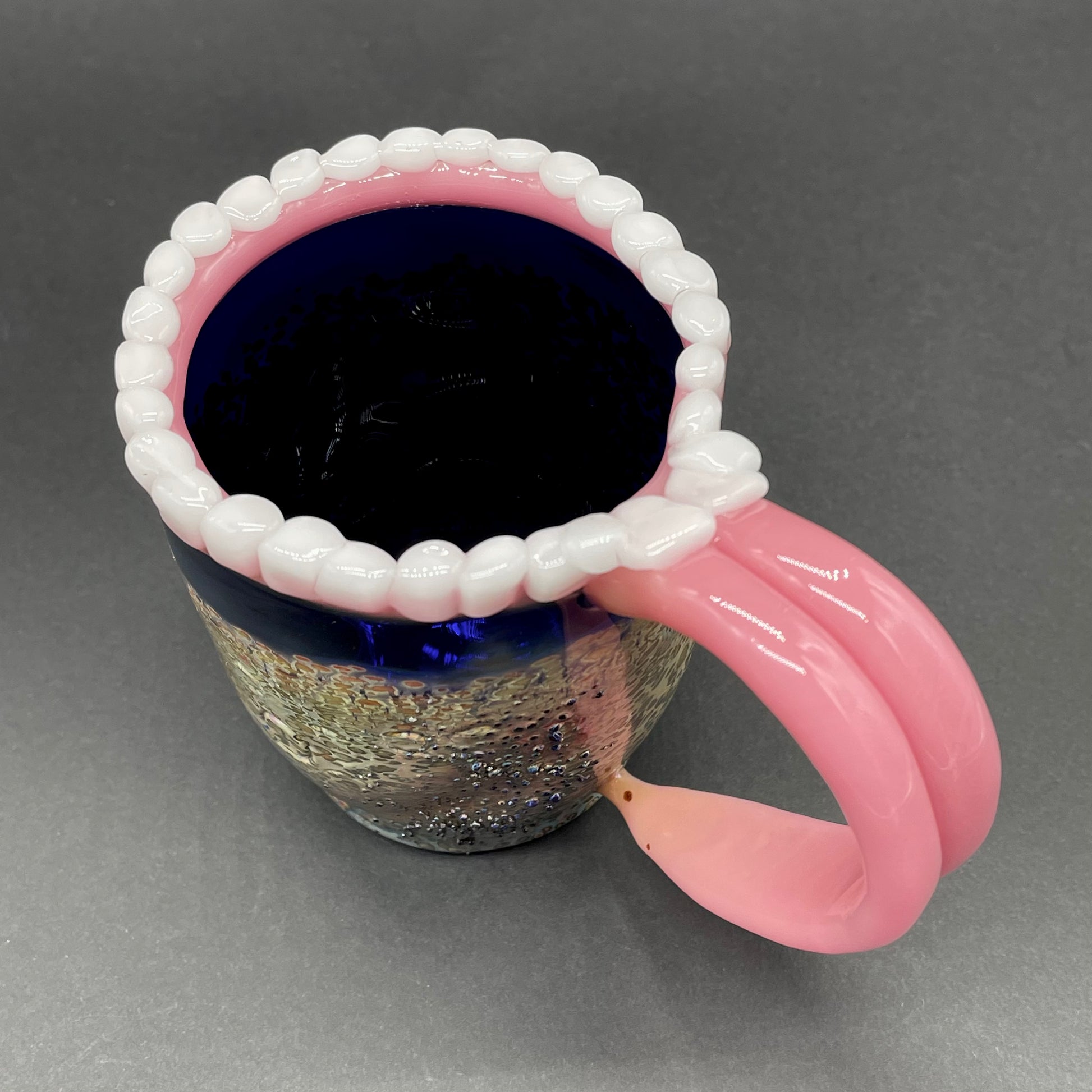 Hangry tea cup by Leviathan Glass - artisan detail