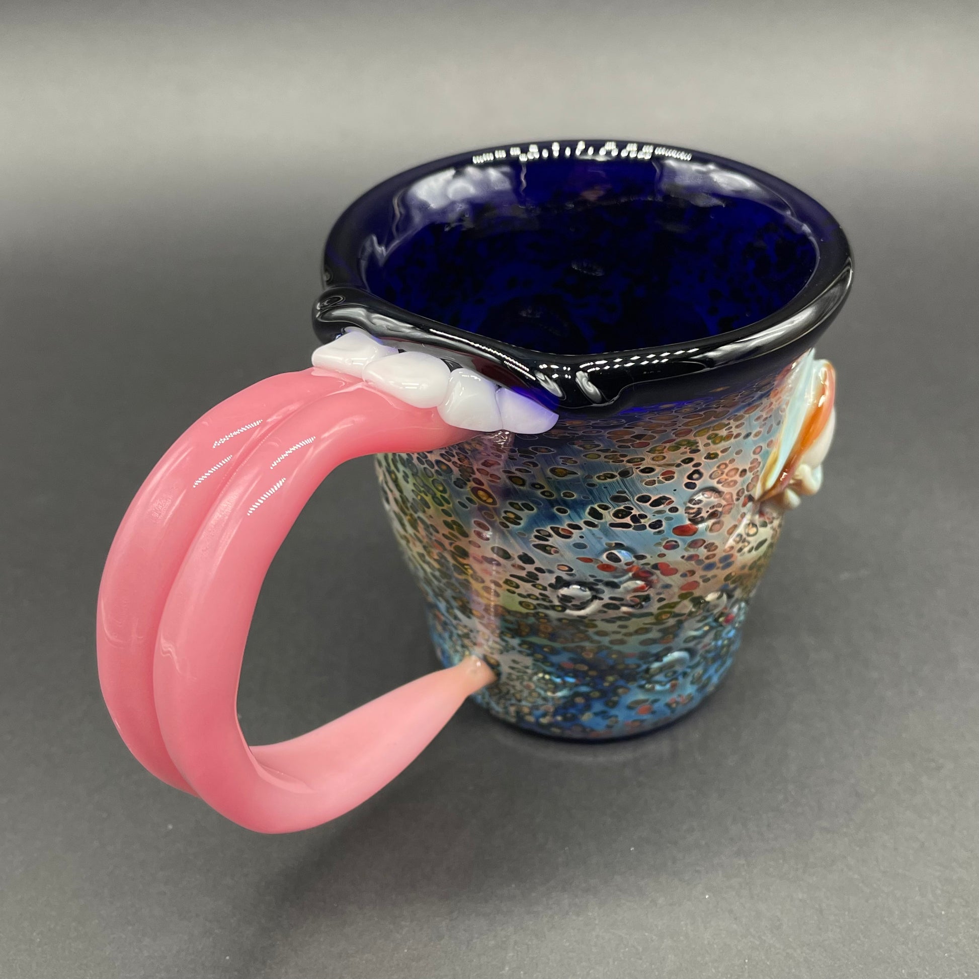 Blown Glass Tasty tea cup detail view - premium glass art