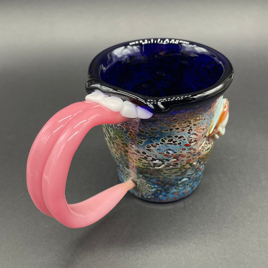 Blown Glass Tasty tea cup detail view - premium glass art