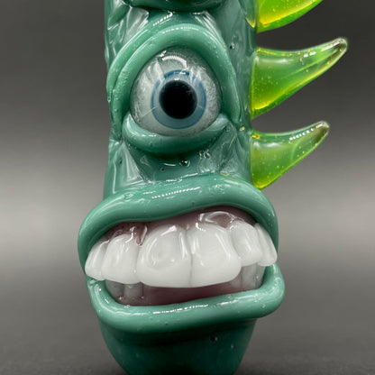 Leviathan Glass Triclops Chillum - hand-blown art