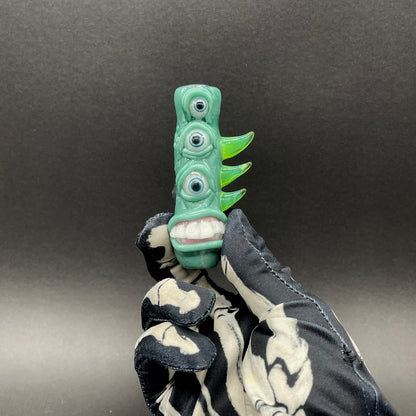 Artisan glass Triclops Chillum - detailed craftsmanship