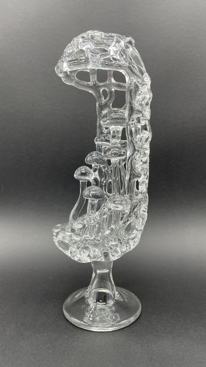 Hand-blown glass Collaboration Mushroom sculpture by Leviathan Glass