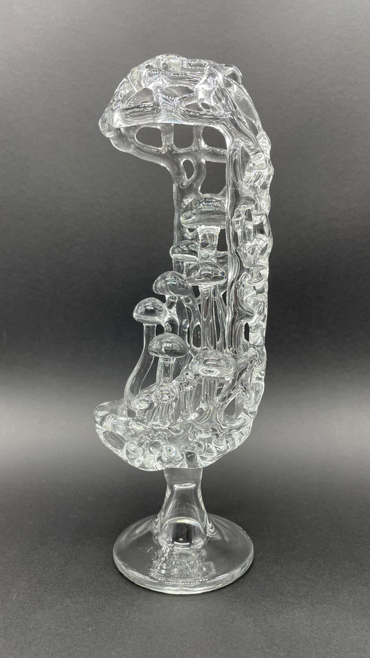 Hand-blown glass Collaboration Mushroom sculpture by Leviathan Glass
