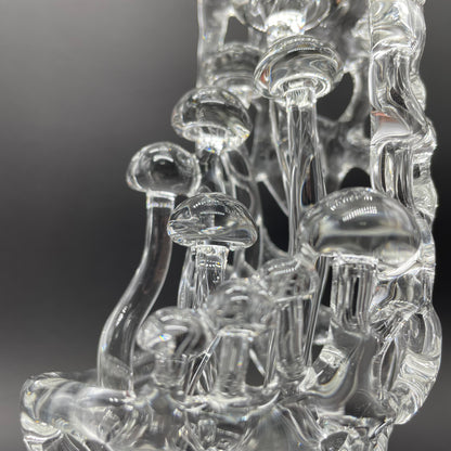 Artisan glass Collaboration Mushroom sculpture - detailed craftsmanship