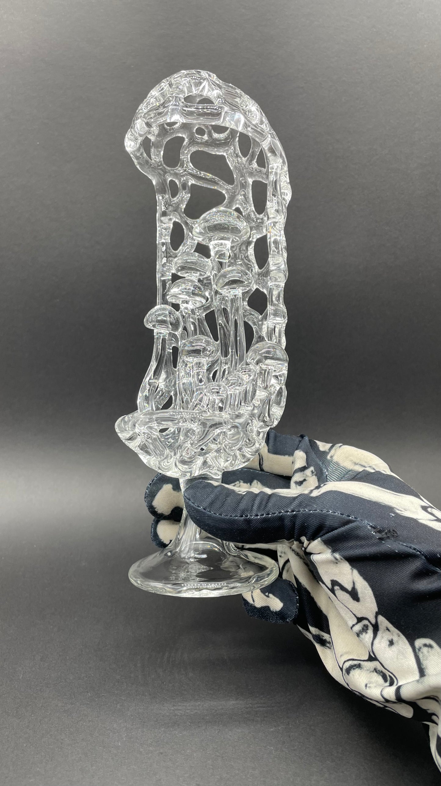 Hand-blown Collaboration Mushroom sculpture - Leviathan Glass original