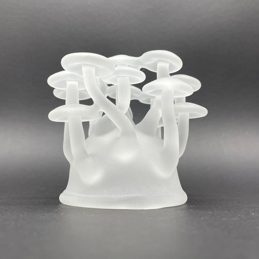 Magical Mushroom Sculpture detail view - premium glass art