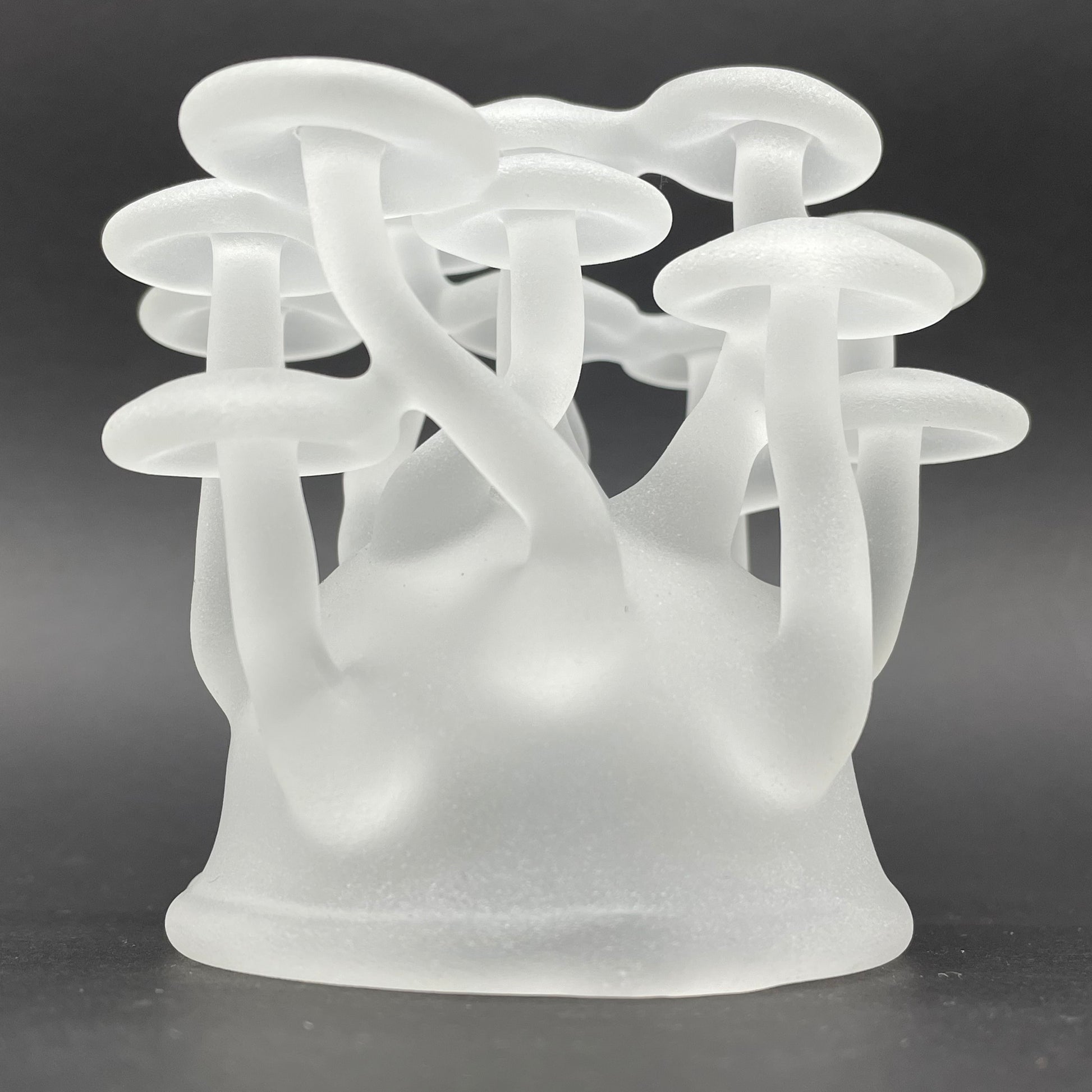 Close-up of Magical Mushroom Sculpture - handcrafted glass