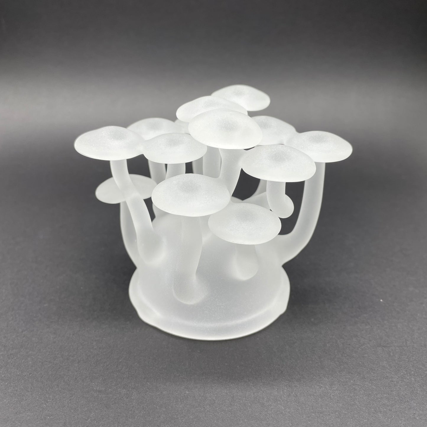 Hand-blown glass Magical Mushroom Sculpture by Leviathan Glass