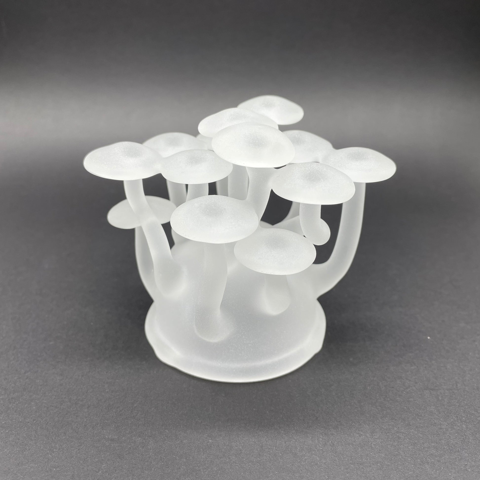 Hand-blown glass Magical Mushroom Sculpture by Leviathan Glass