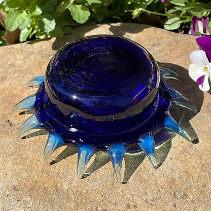 Hand-blown Spiny ashtray - Leviathan Glass original