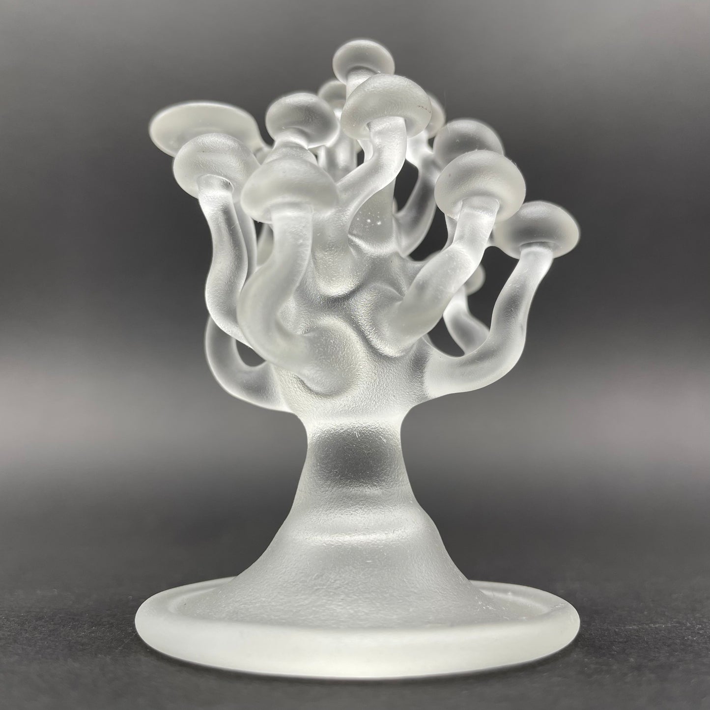 small glass mushroom sculpture detail view - premium glass art