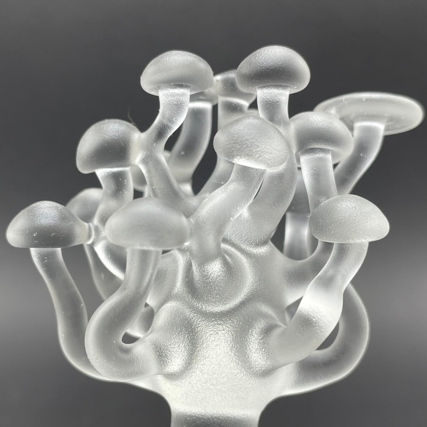 small glass mushroom sculpture craftsmanship - artisan glass work