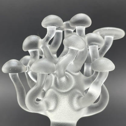 small glass mushroom sculpture craftsmanship - artisan glass work