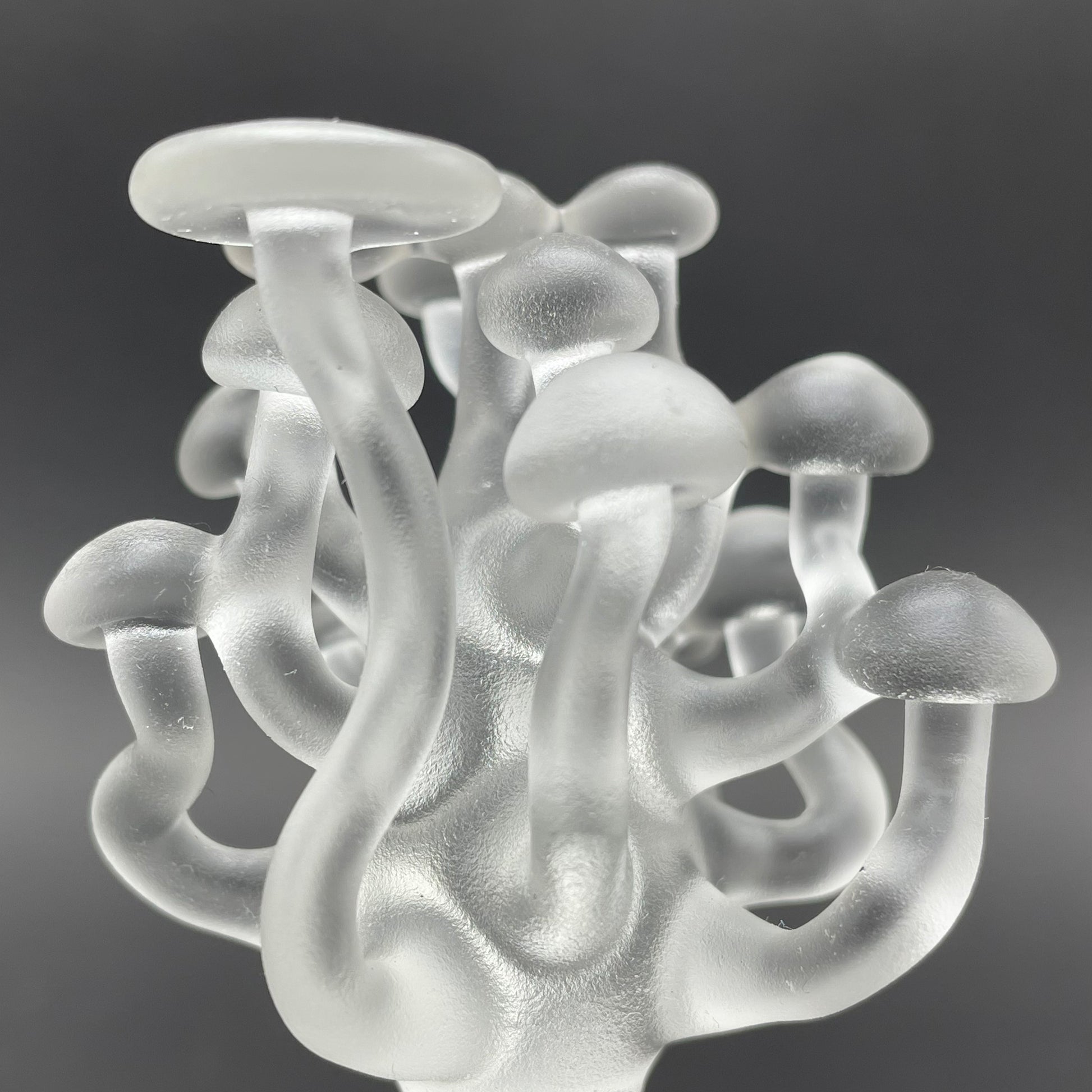 Leviathan Glass small glass mushroom sculpture - hand-blown art