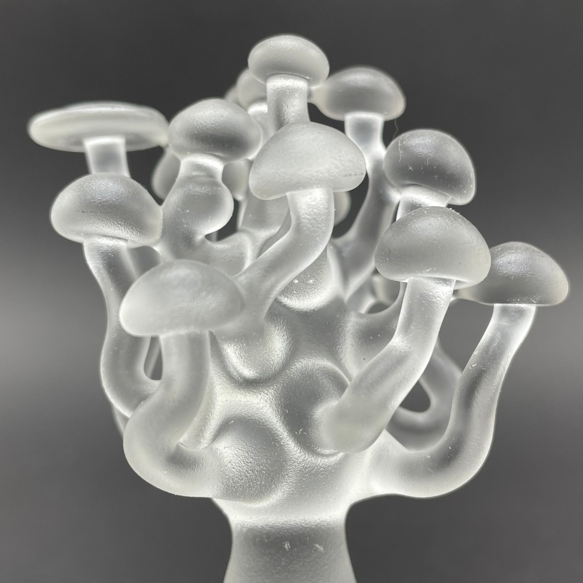small glass mushroom sculpture glass art - premium handcrafted piece