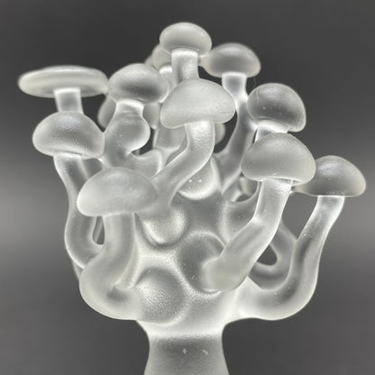 small glass mushroom sculpture glass art - premium handcrafted piece
