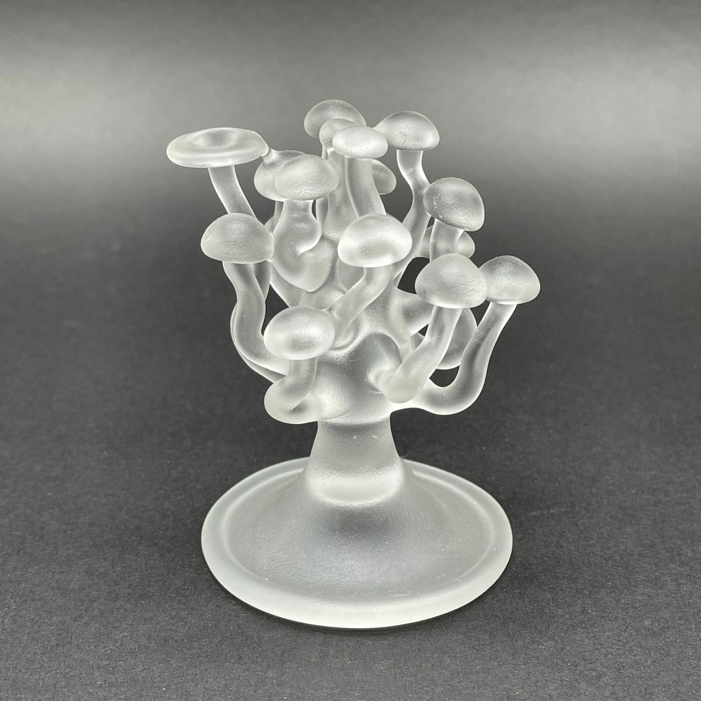 Premium small glass mushroom sculpture - collectible glass art