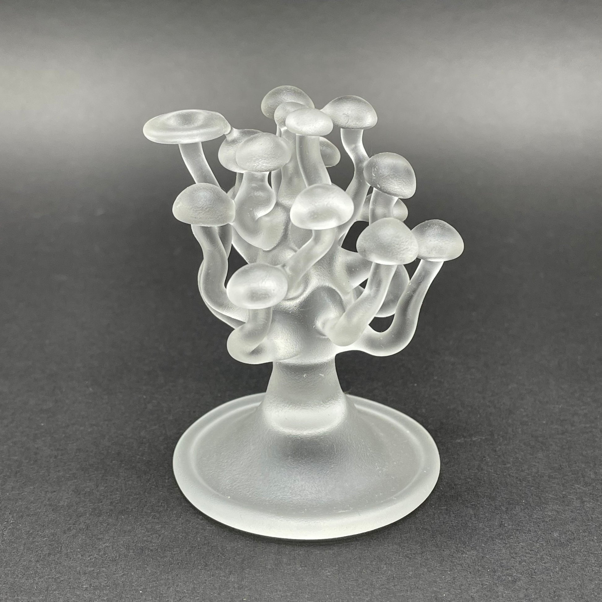 Premium small glass mushroom sculpture - collectible glass art