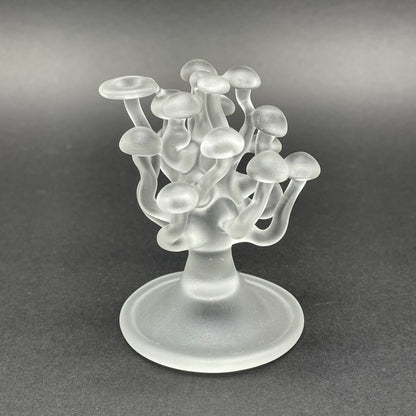 Premium small glass mushroom sculpture - collectible glass art