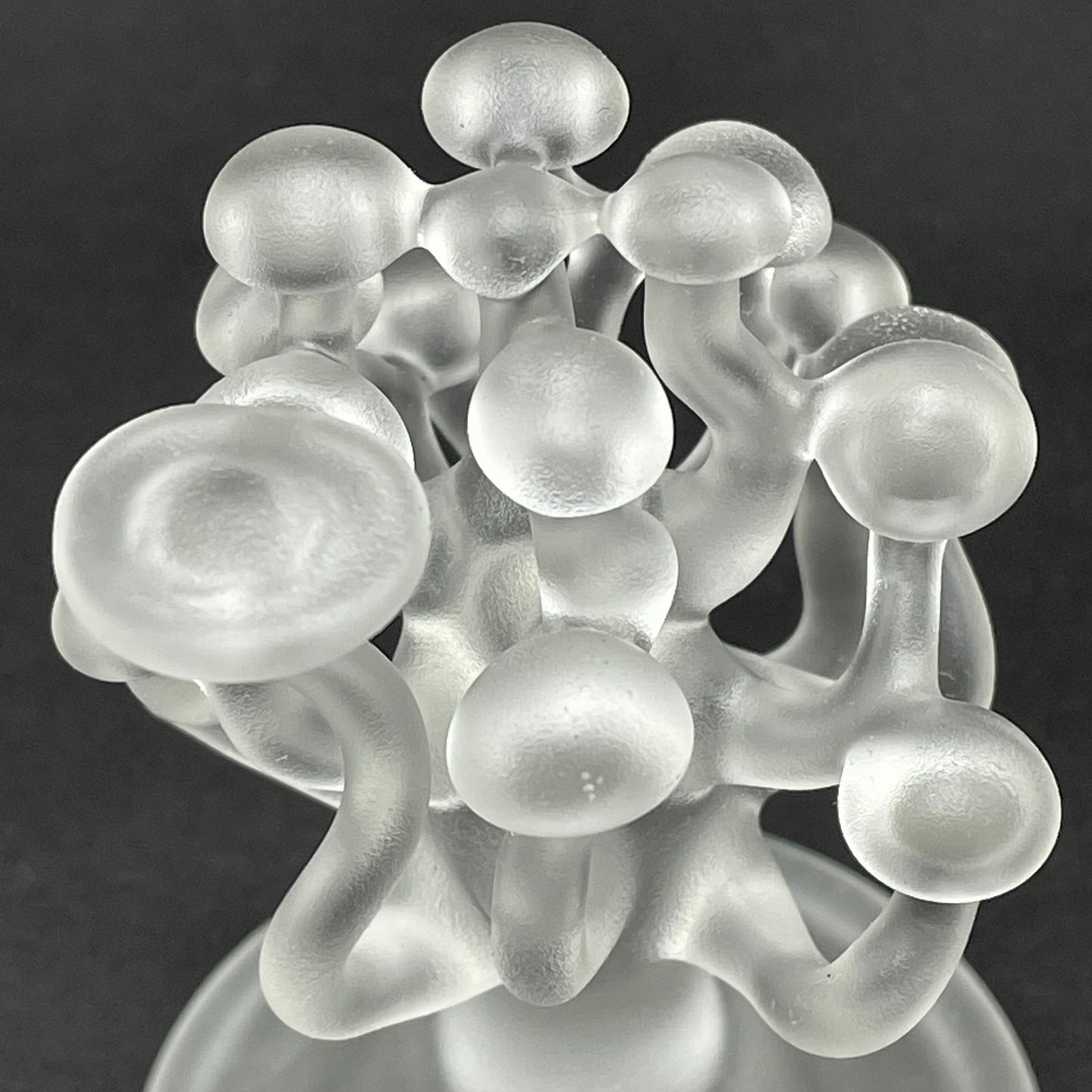 Artisan glass small glass mushroom sculpture - detailed craftsmanship