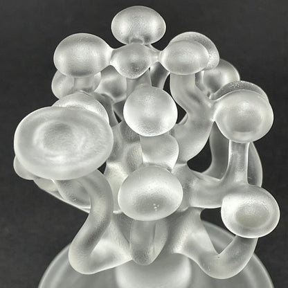Artisan glass small glass mushroom sculpture - detailed craftsmanship