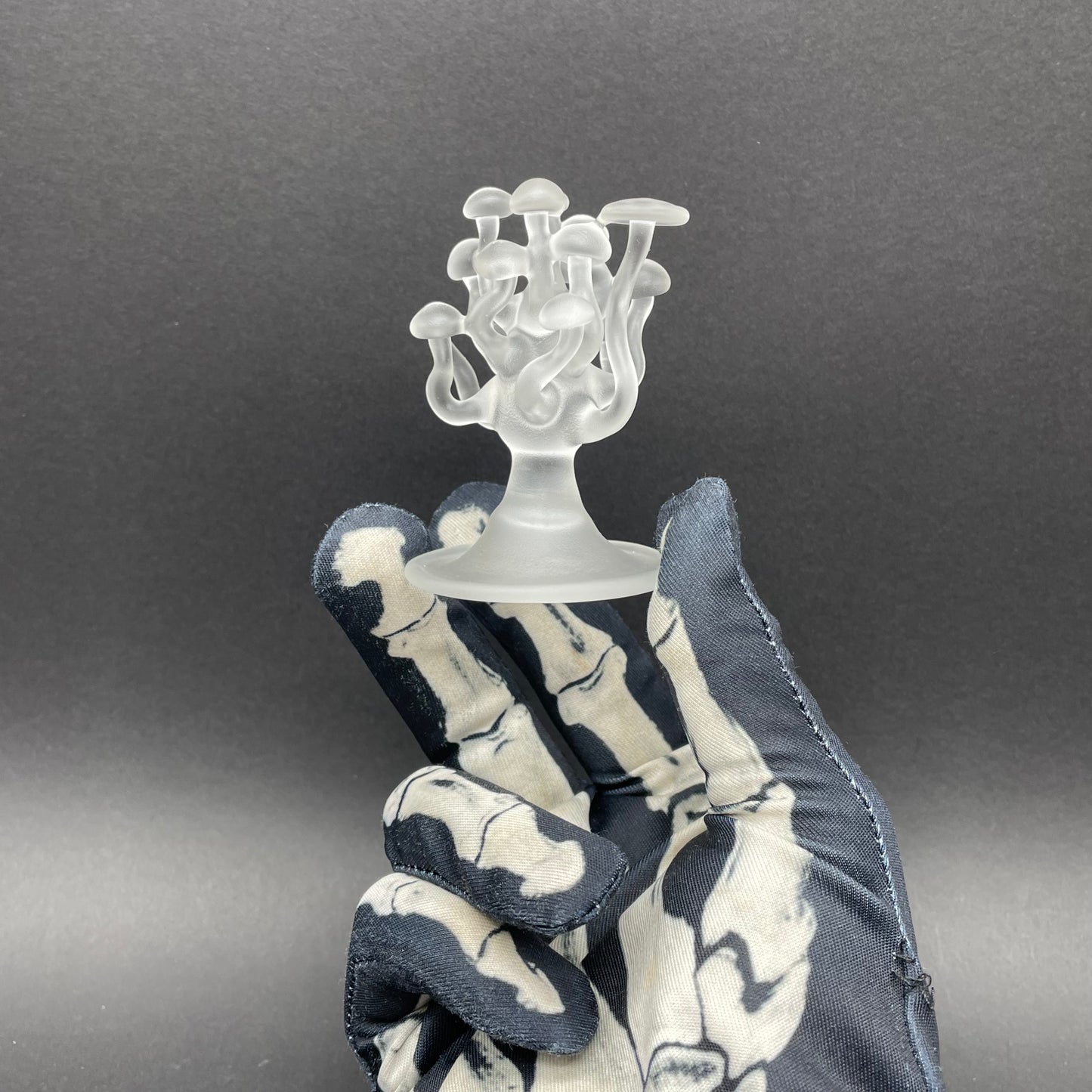 Hand-blown small glass mushroom sculpture - Leviathan Glass original
