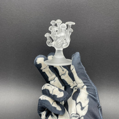 Hand-blown small glass mushroom sculpture - Leviathan Glass original