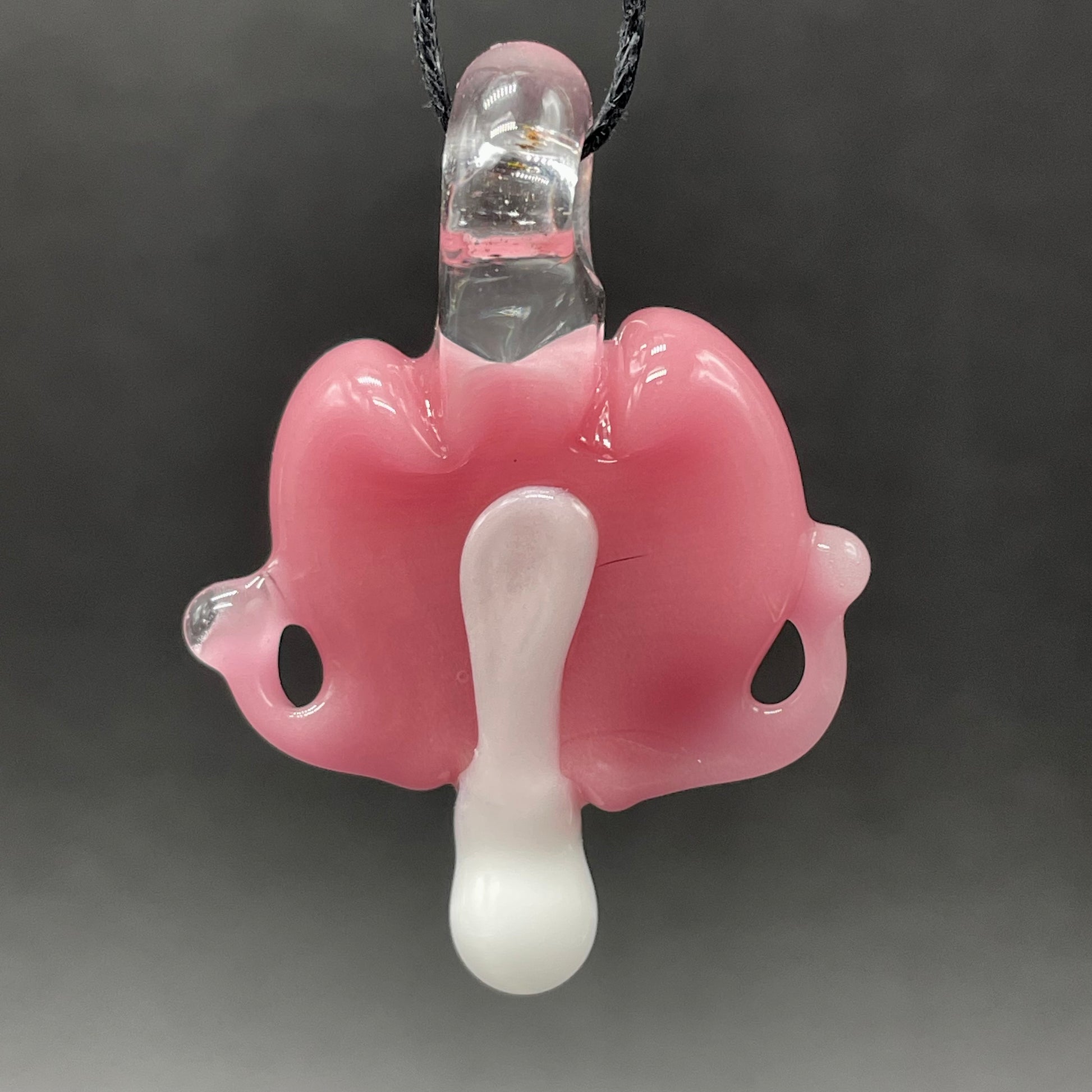 bleeding heart pendant detail view - premium glass art