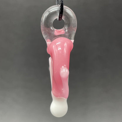 Hand-blown bleeding heart pendant - Leviathan Glass original