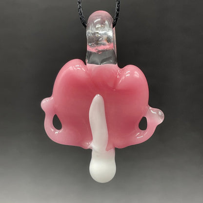Leviathan Glass bleeding heart pendant - hand-blown art