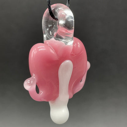 bleeding heart pendant glass art - premium handcrafted piece
