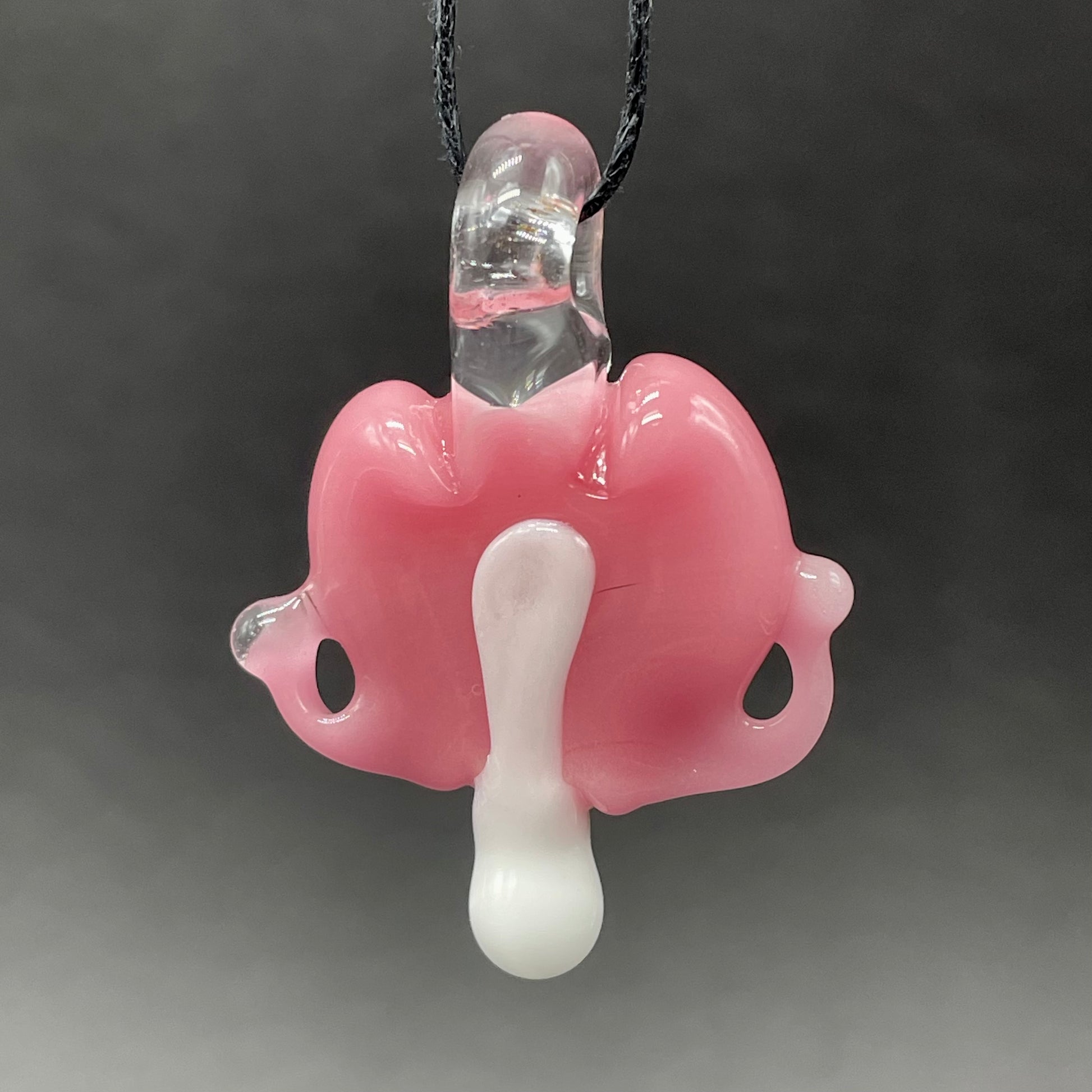 bleeding heart pendant by Leviathan Glass - artisan detail
