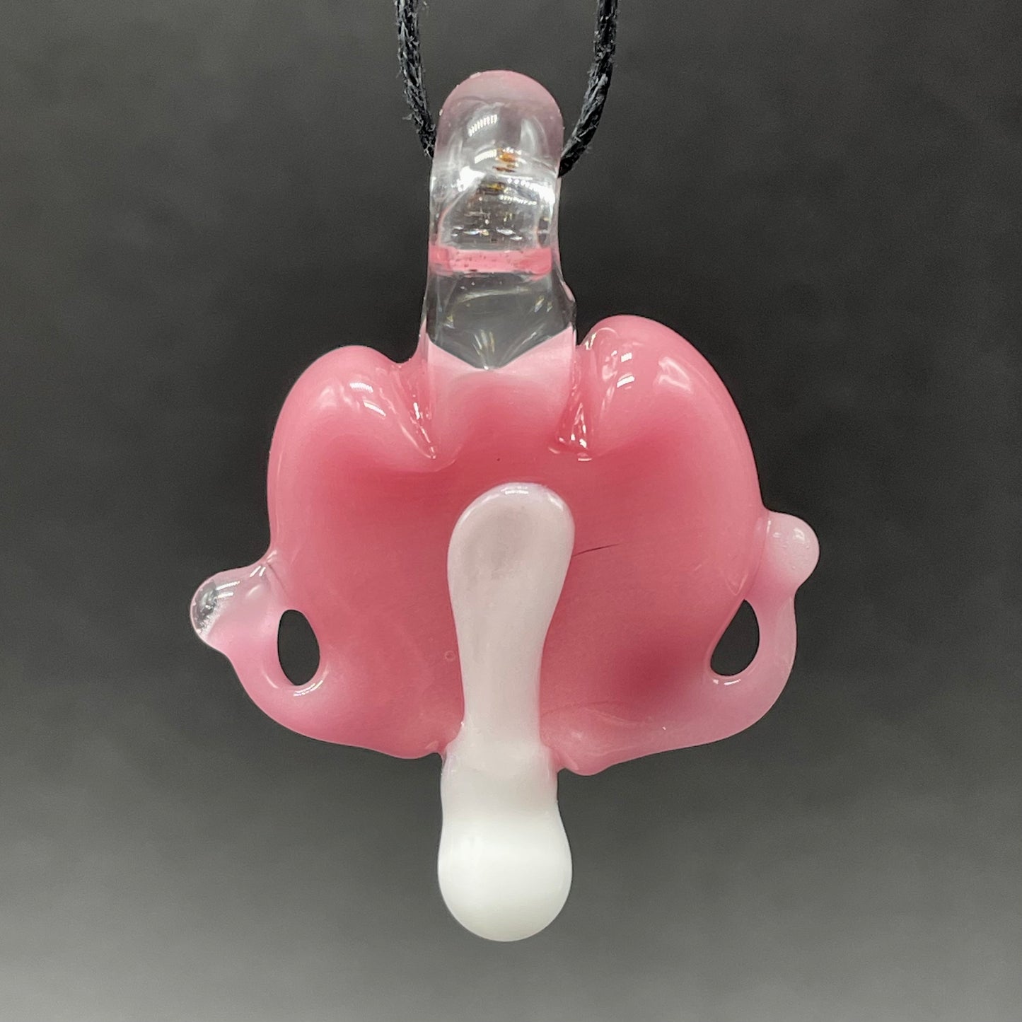 Artisan glass bleeding heart pendant - detailed craftsmanship