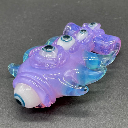 Pink slime evil eye pendant craftsmanship - artisan glass work