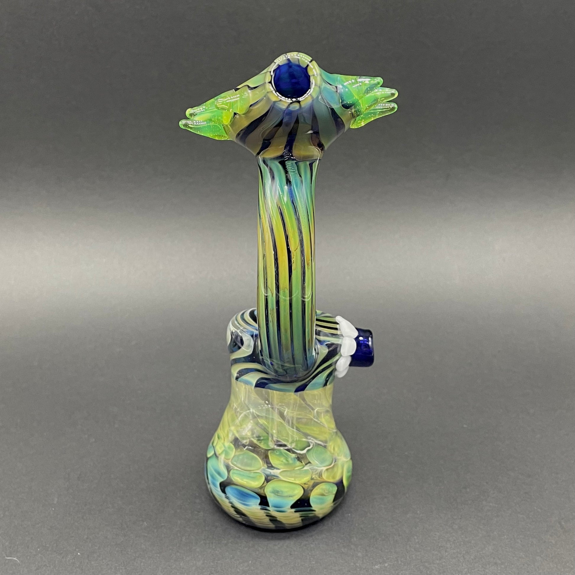 Hand-blown alien head bubbler - Leviathan Glass original