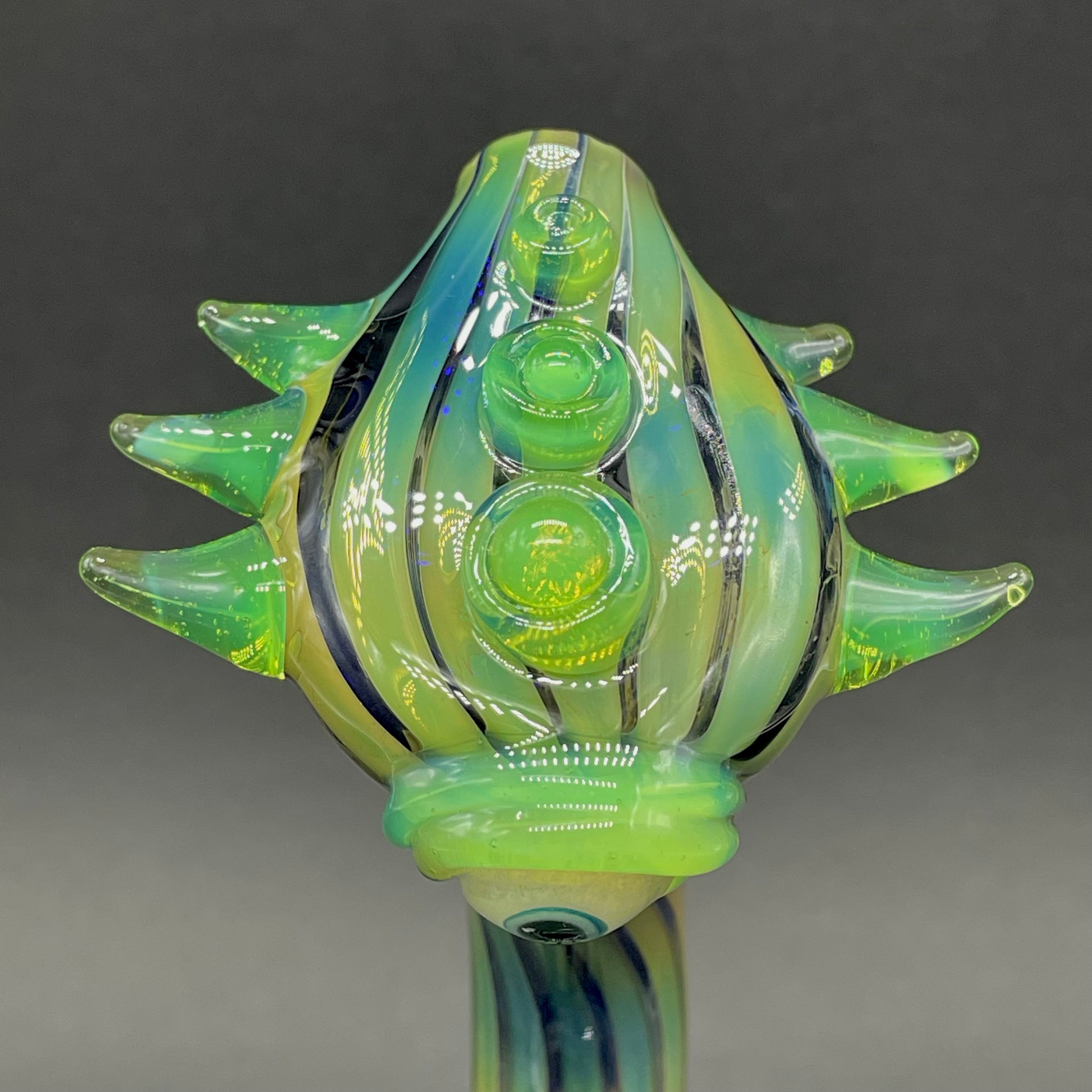 Leviathan Glass alien head bubbler - hand-blown art