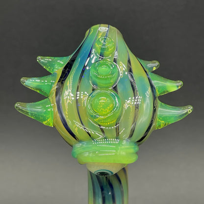 Leviathan Glass alien head bubbler - hand-blown art