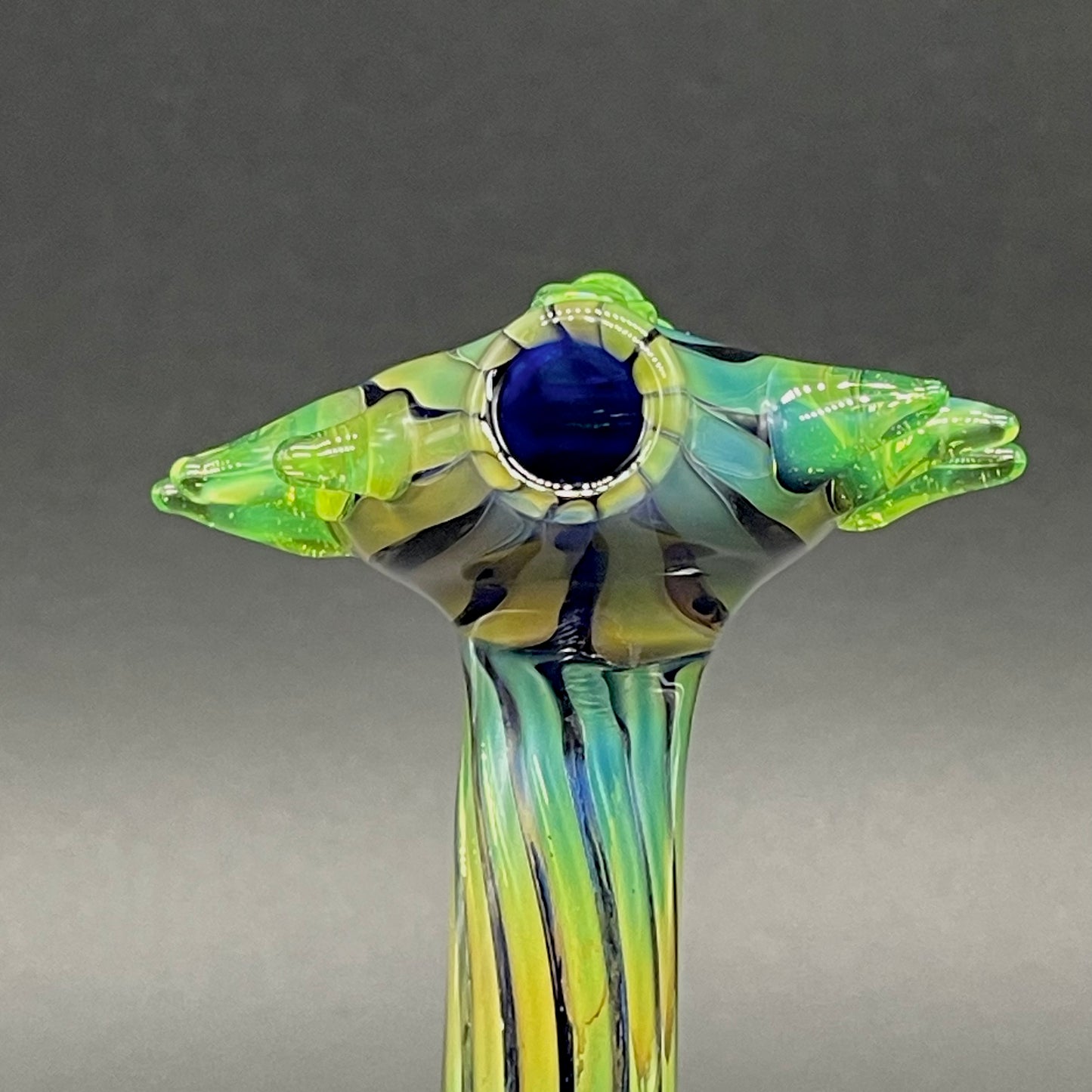 Hand-blown alien head bubbler - Leviathan Glass original