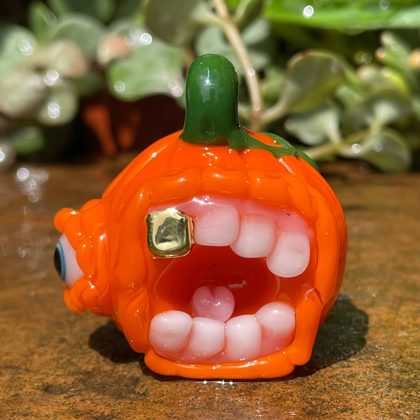 Pumpkin pendant craftsmanship - artisan glass work