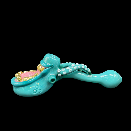 Underbite hammer detail view - premium glass art