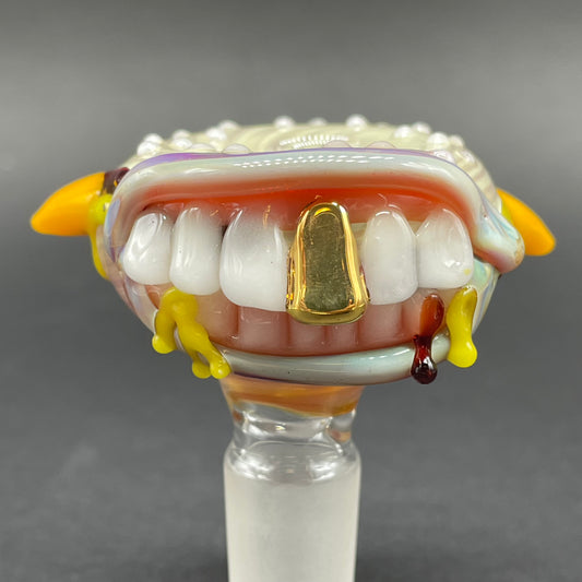 14mm cheeseburger slide detail view - premium glass art