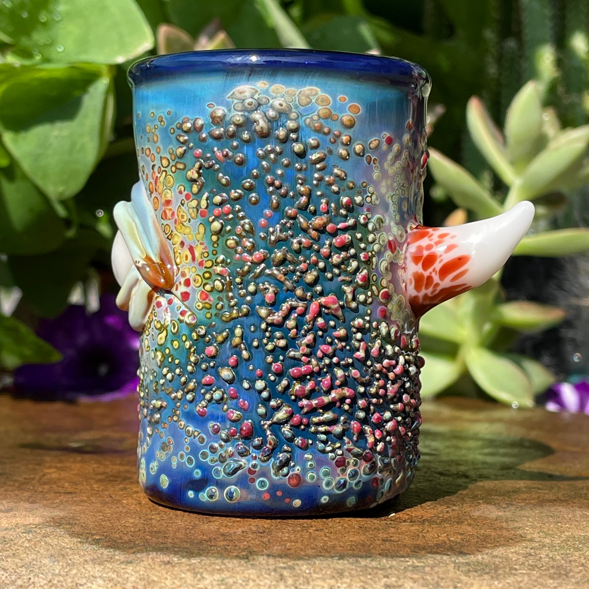 Hand-blown Forked tongue shot glass - Leviathan Glass original