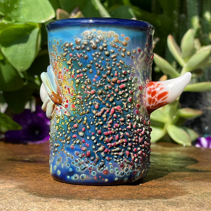 Hand-blown Forked tongue shot glass - Leviathan Glass original