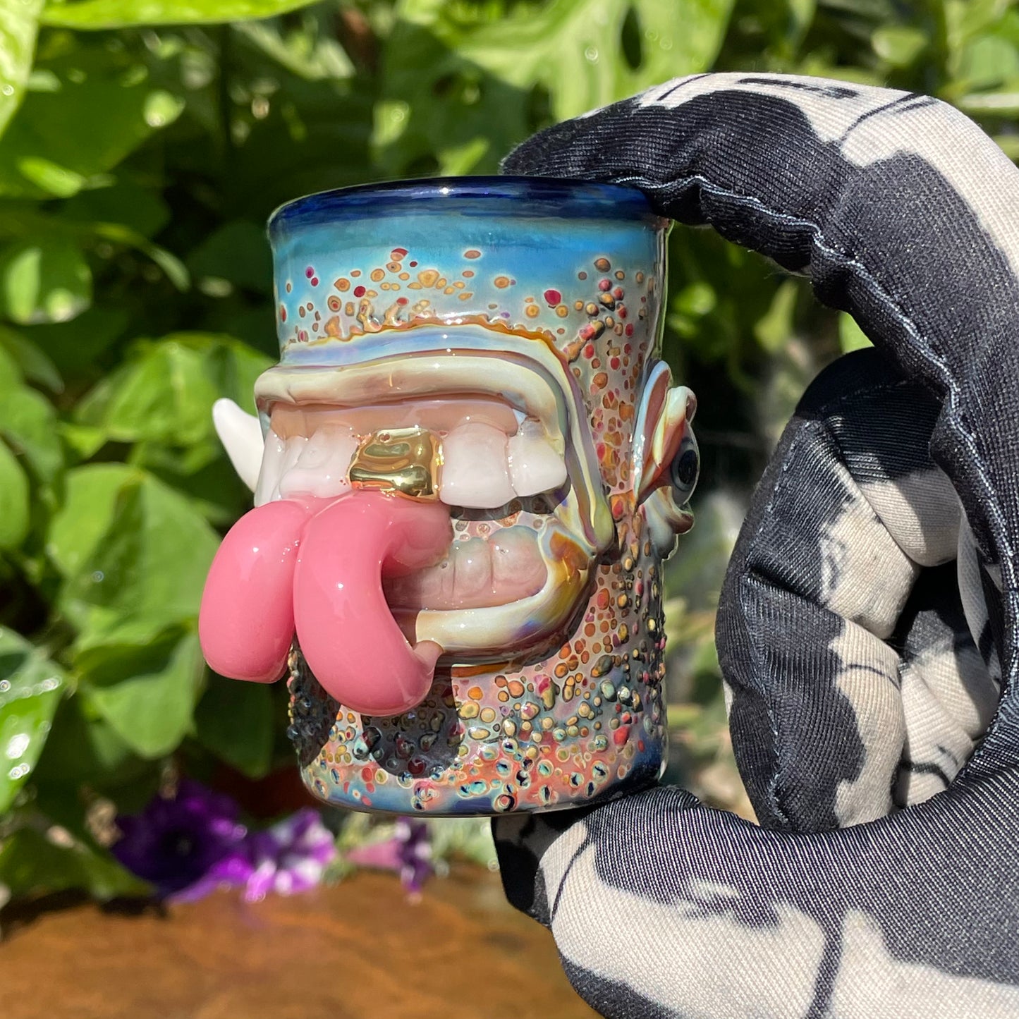 Premium Forked tongue shot glass - collectible glass art
